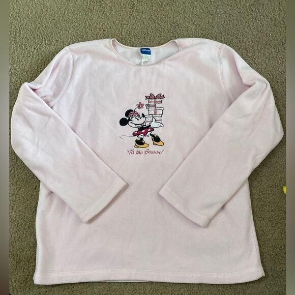 Minnie Mouse Christmas Holiday Fleece Pajama Shirt - Picture 1 of 2